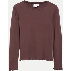 Longsleeve mit Ajourmuster Braun 46
