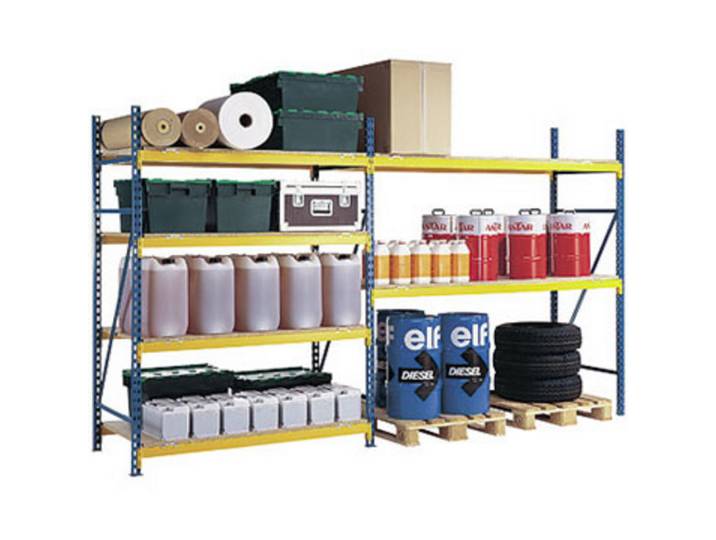 Longeron pour rayonnage industriel Semi-lourd - Charges lourdes L. 250 cm - Lot de 2