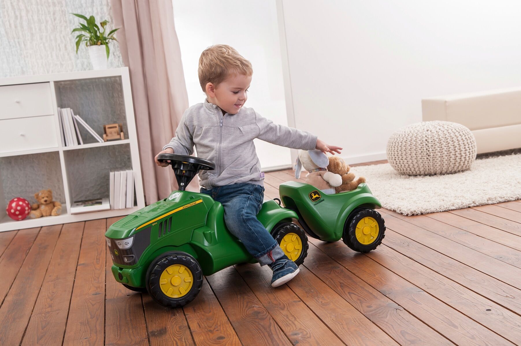 Kinderfahrzeug-Anhänger ROLLY TOYS "John Deere", grün, Spielfahrzeug-Anhänger, KinderB:30cm H:25cm L:34cm, Kunststoff, Kinderfahrzeug-Anhänger, für Trettraktoren, B:30cm H:25cm L:34cm