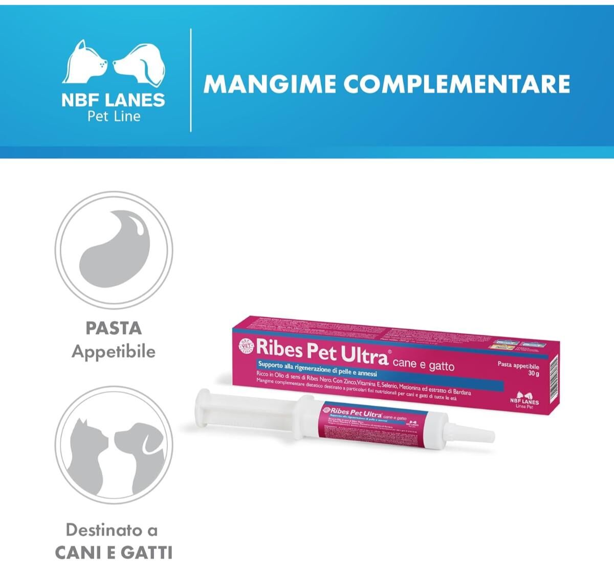 NBF LANES Ribes Pet Pasta Appetibile Per Cani E Gatti 30G