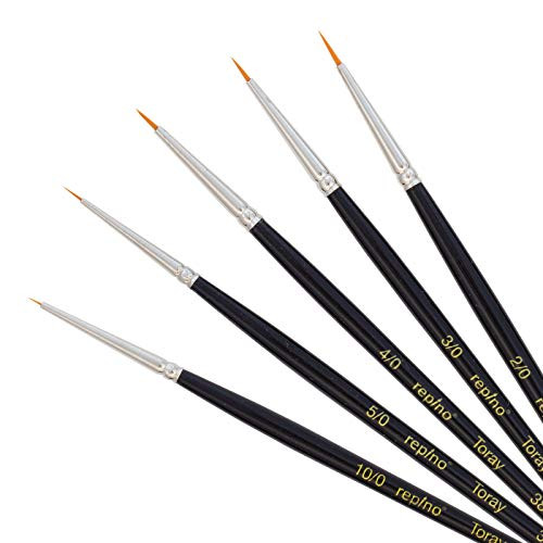 Toraypinsel Kunstschilderpenseelset van de fijnste kwaliteit, zeer dun (maat 10/0, 5/0, 4/0, 3/0 en 2/0) voor aquarel, acryl en nail-art