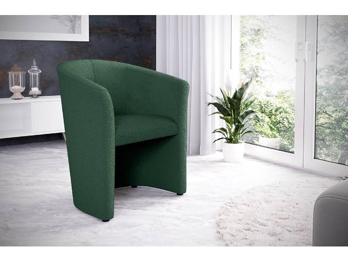 Cocktailsessel Sinclair Grün Bouclé Stoff Abby 66 x 75 x 56cm