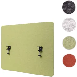 Akustik-Tischtrennwand HWC-G75, Büro-Sichtschutz Schreibtisch Pinnwand, doppelwandig Stoff/Textil ~ 60x75cm grün