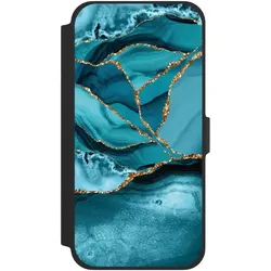 Nivocase Klapphülle für Apple iPhone 13 Pro Max Handyhülle aus Kunst Leder NIVOflip schwarz Edelstein (Apple iPhone 13 Pro Max), Smartphone Hülle, Schwarz