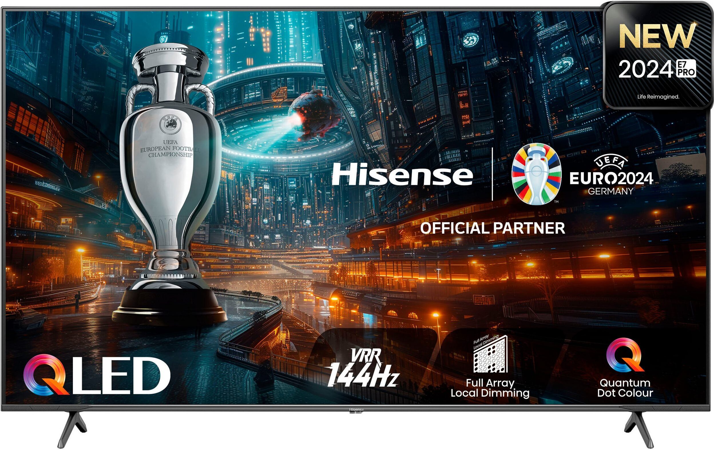 Hisense 75E77NQ PRO 75 Zoll 4K UHD QLED Smart TV, 190,5 cm (75"), 3840 x 2160 Pixel, DLED, Smart-TV, WLAN, Schwarz