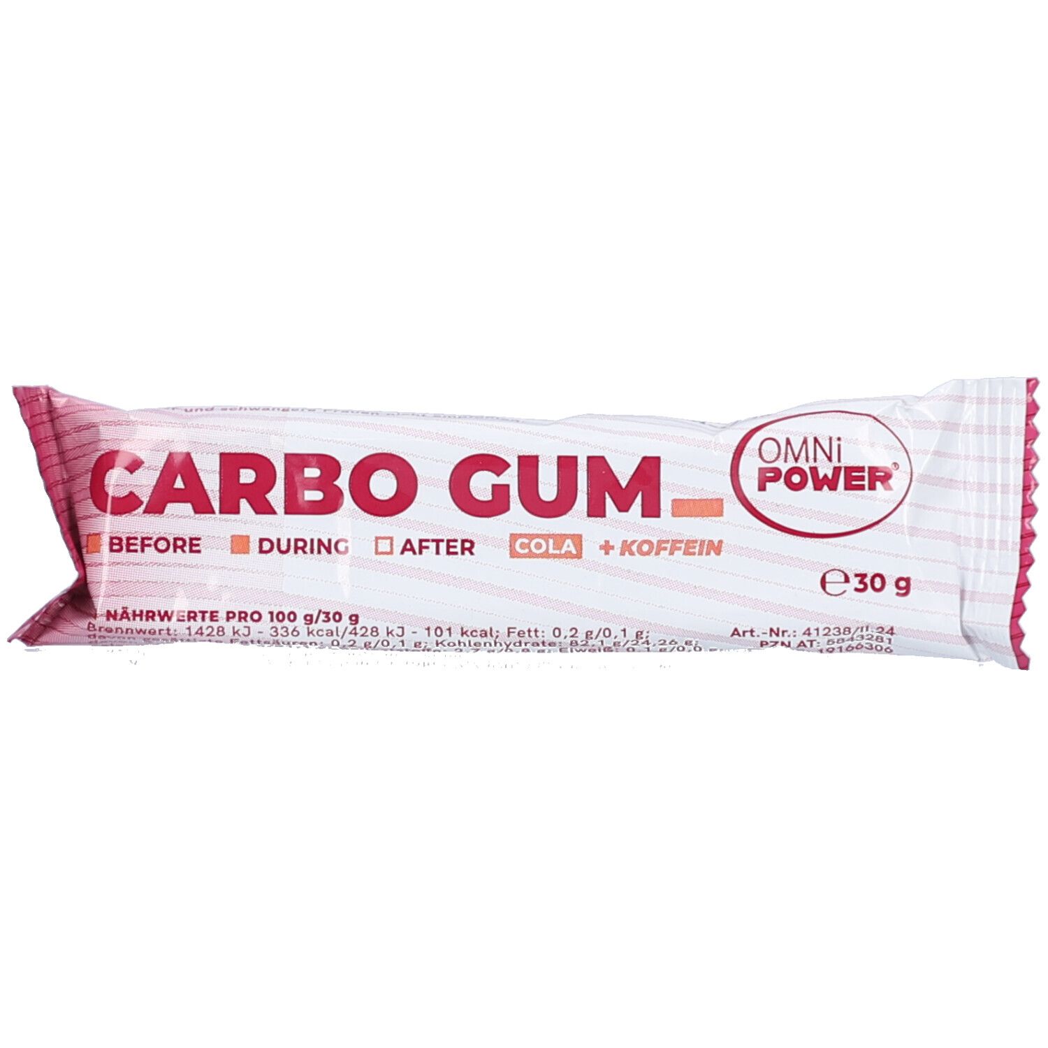 Omni Power Carbo GUM Cola mit Koffein 30 g Riegel