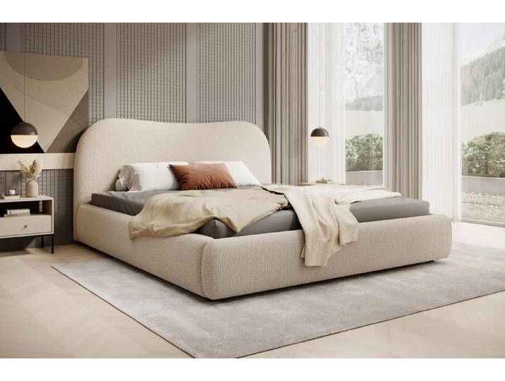 Compleo Polsterbett Boucle ROSI, mit Bettkasten und Lattenrost, Doppelbett