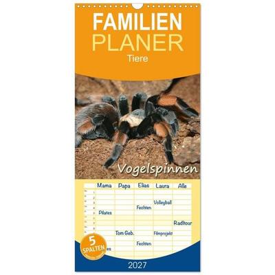 Familienplaner 2027 - Vogelspinnen mit 5 Spalten (Wandkalender, 21 x 45 cm) CALVENDO