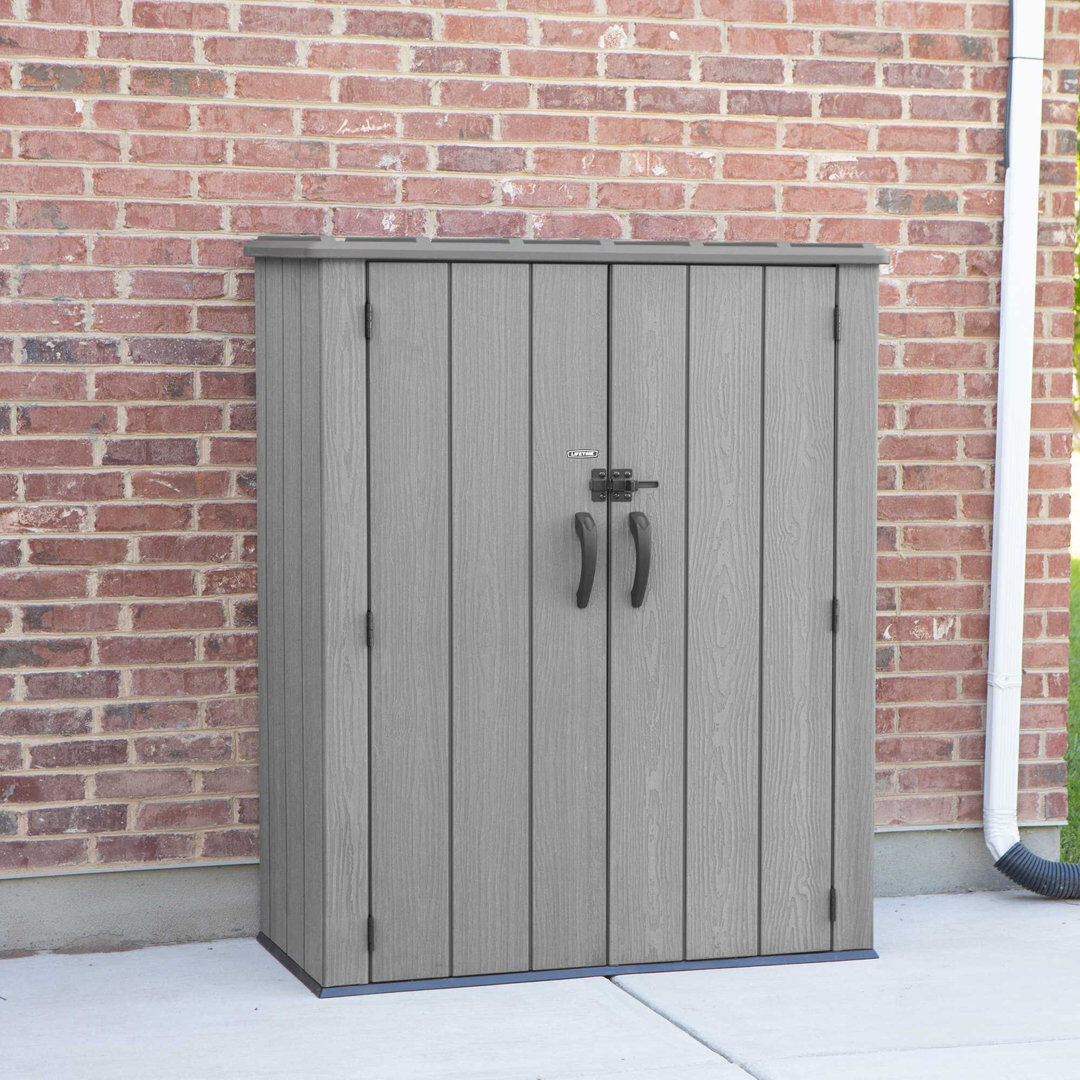Lifetime Rough Cut HDPE Vertical Storage Cabinet - 1500L Brown 143cm W X 78.6cm D X 174.5cm H