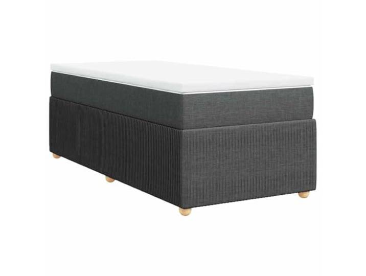 PUGYNBK Boxspringbett, 100 x 200 cm, dunkelgrau Taschenfedern, waschbarer Matratzenschoner, Lattenrost, robuste Füße