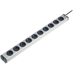 Ehmann, Steckdosenleiste, 0600x00102031 Steckdosenleiste 10fach Aluminium Schutzkontakt 1 St. (10x, CEE 7/3, 1.50 m)