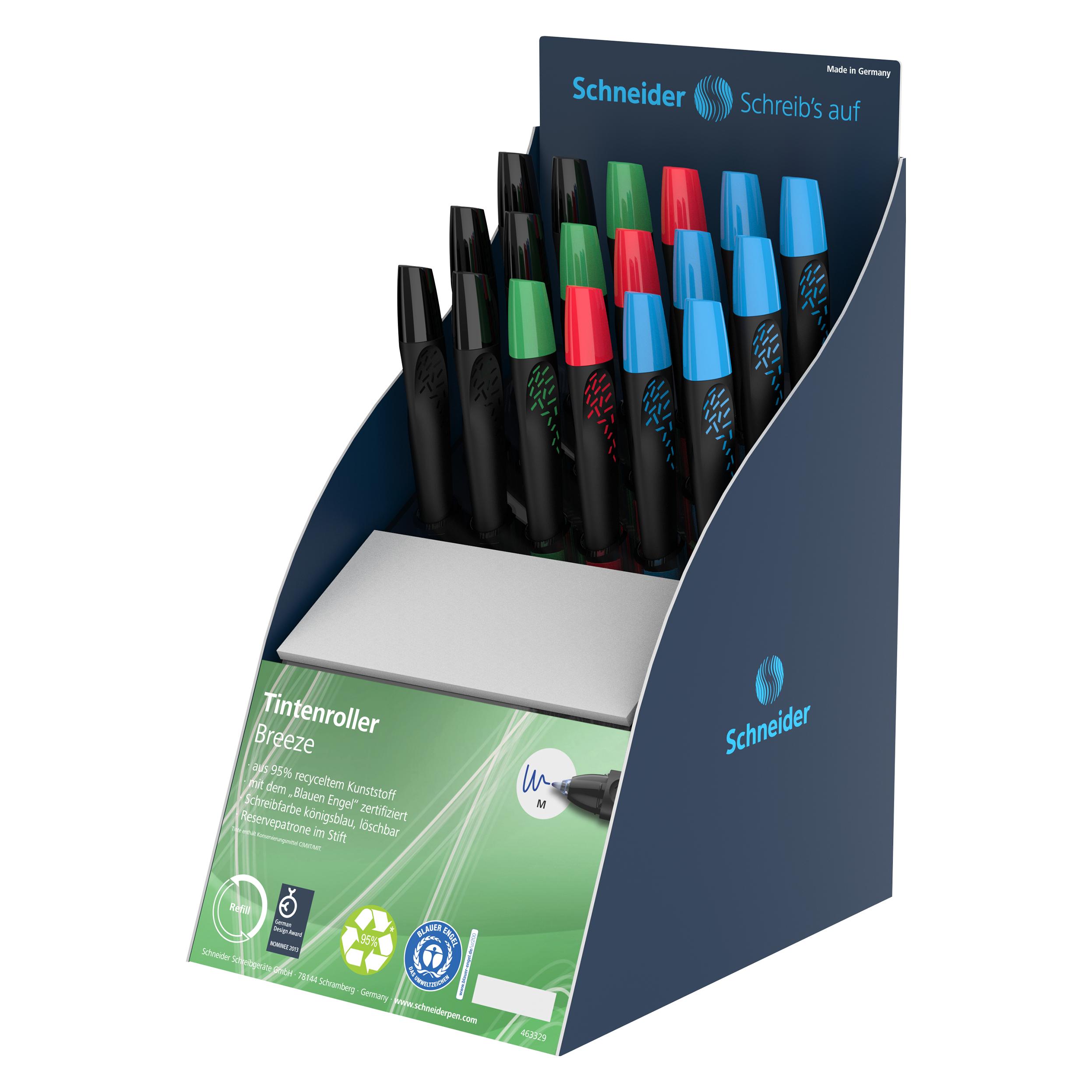 Schneider Display Tintenroller Breeze Blauer Engel (18x) (306781)