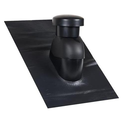 Sabetoflex Universal-Lüftungskappe 160 mit aufgesetztem Sabetoflex-Deckel, Ø160 mm für Dachneigung 5-45°, schwa (5714082007714)