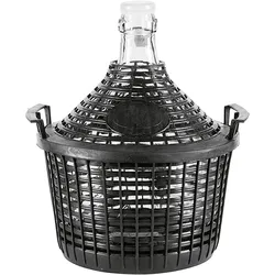 Schmitt Glasballon mit Kunststoffkorb, Einmachgläser, Schwarz, Transparent, Grau