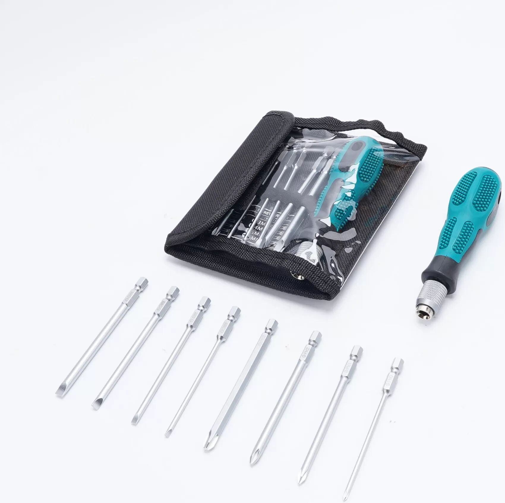 INF Abnehmbares 9-teiliges Schraubendreher-Bit-Set – Präzisions-Reparaturwerkzeug aus Aluminiumlegierung