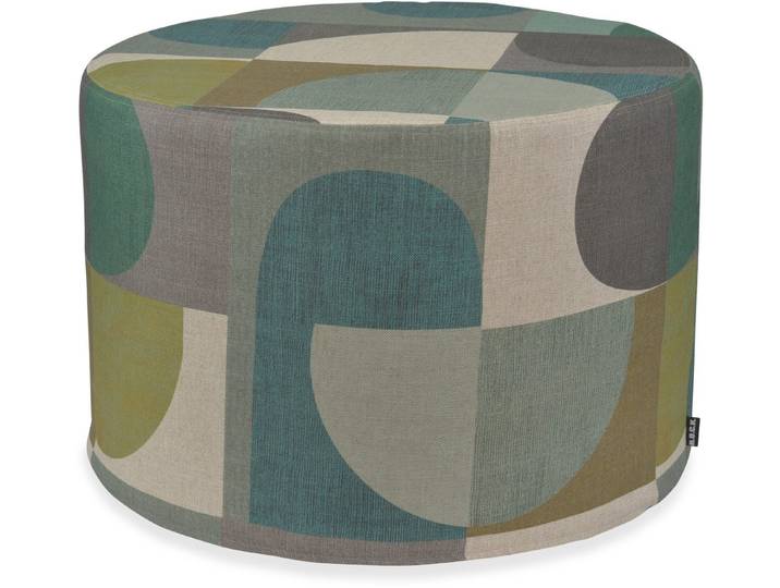 H.O.C.K. Sitzhocker H.O.C.K. Hoppers Hocker rund Pouf ø60x40cm - Petrol, Retro-Muster, Hocker, Barhocker & Sitzhocker, Pouf, Badhocker, Wohnzimmer Hocker