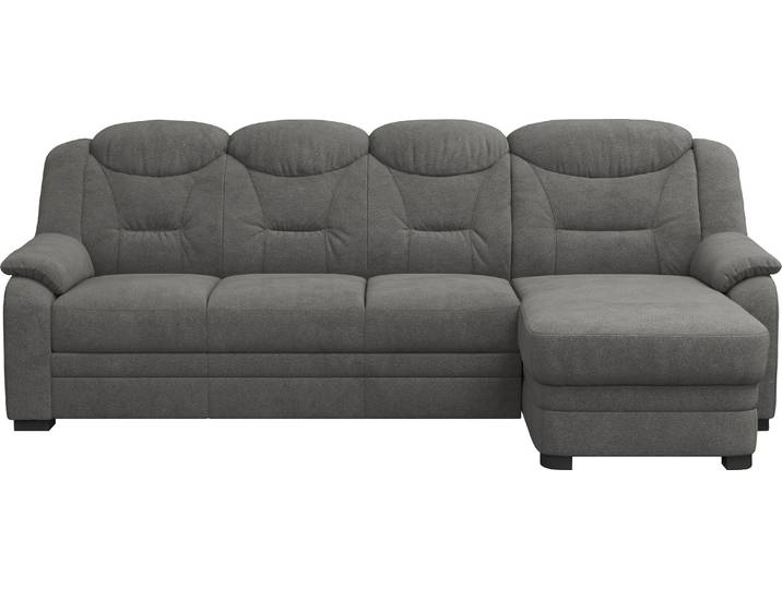 Ecksofa, Polyester, Anthrazit, 257×162 cm, Mit Bettfunktion Links, Gepolstert, Cotta