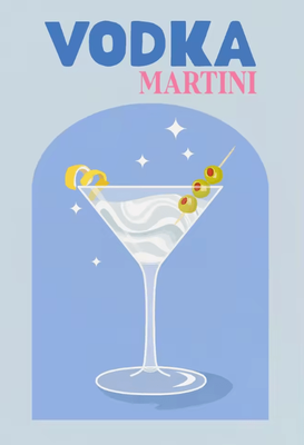 Inspire Curations Colorful Cocktail Canvas Poster Set Trendy Drinks Wall Art For Home Bar Decor 4 40x50cm