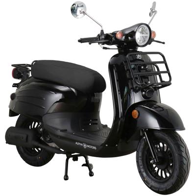 Motorroller ALPHA MOTORS "Adria", schwarz (schwarz, schwarz), Motorroller, ohne Topcase, 45 km/h, mit Lenkerschloss, B:67cm H:108cm L:175cm