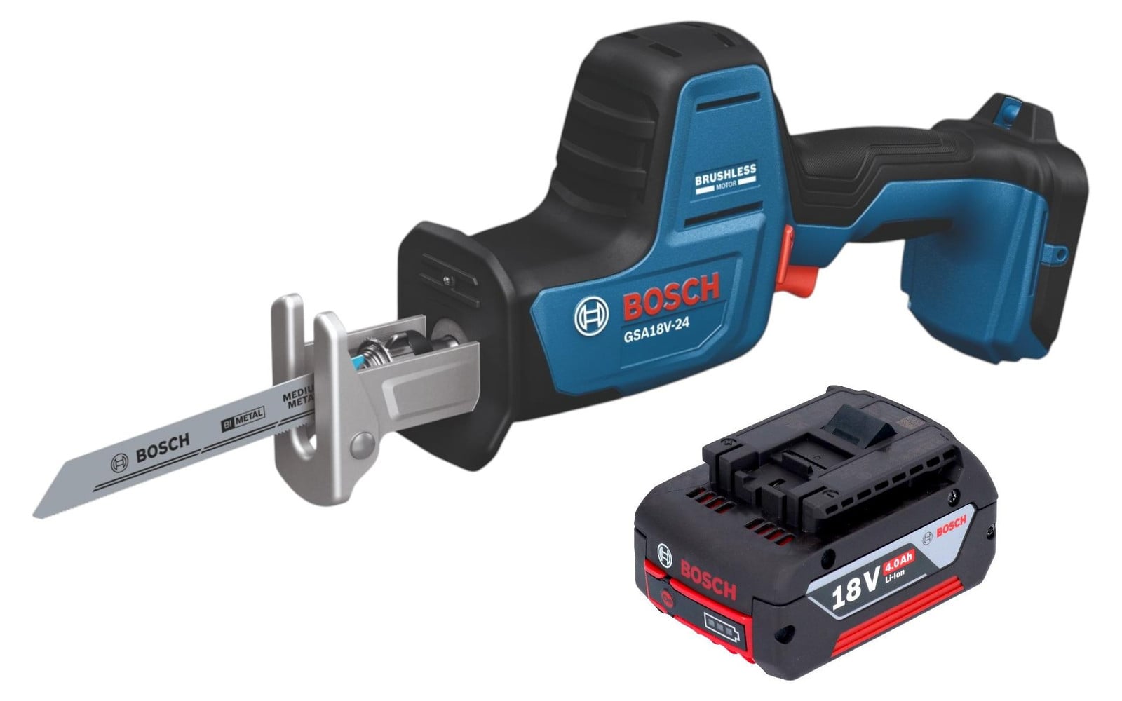 Bosch GSA 18V-24 Professional accu-reciprozag 18 V met 1x 4,0 Ah accu