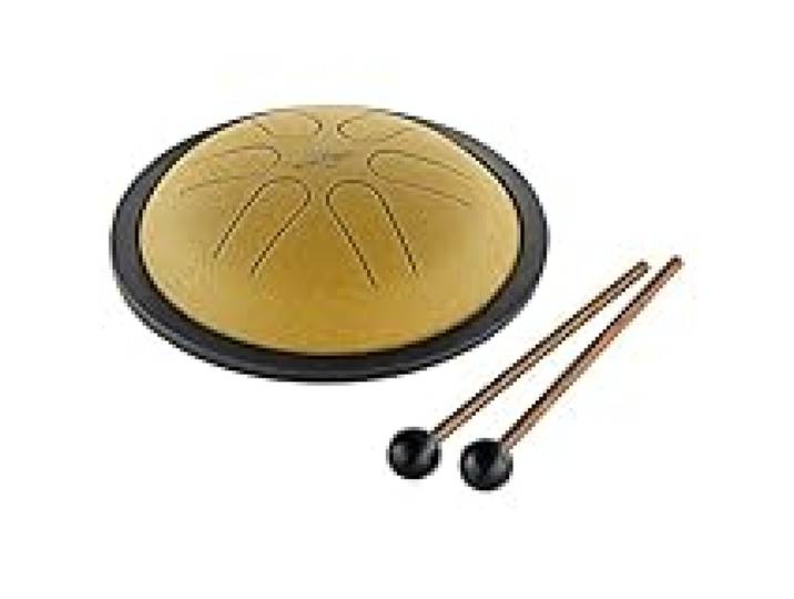 Sonic Energy Steel Tongue Drum – Mini Tank Drum en Si majeur – instrument en acier inoxydable pour la méditation, le yoga, les enfants - mailloches et sac inclus (MSTD3G)