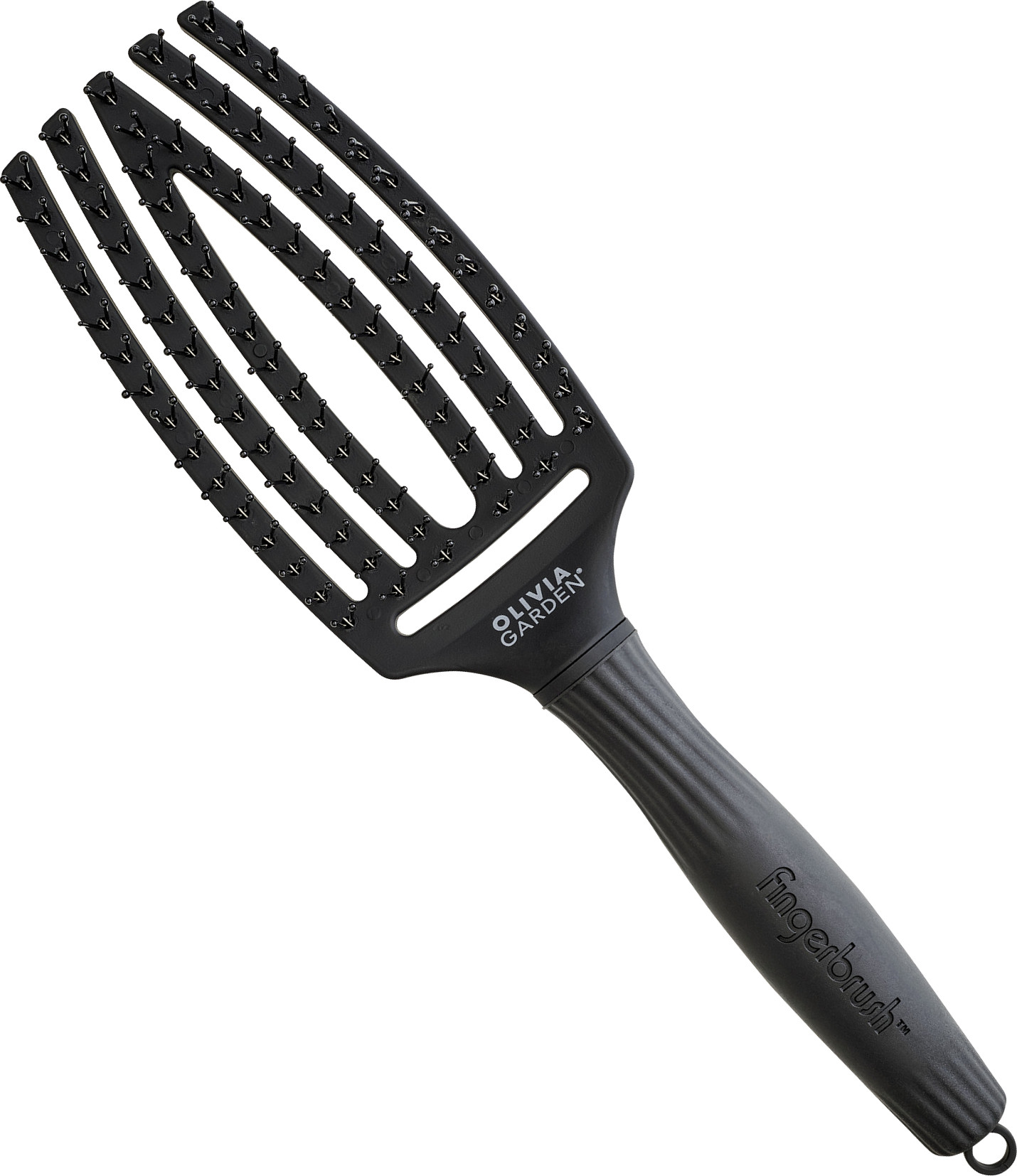 Olivia Garden Fingerbrush Double Medium Full Black B-2574