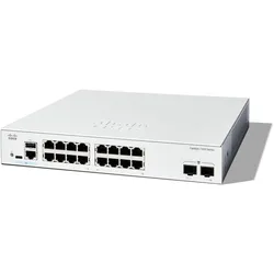 Cisco CATALYST 1300 16-PORT GE 2X1G (16 Ports), Netzwerk Switch, Weiss