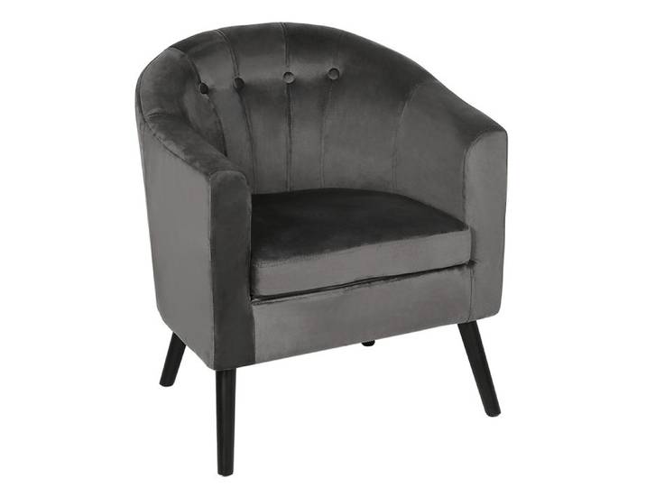 Petit Fauteuil en Velours Petit Canapé Rembourrée Épaisse Style Scandinave Avec Accoudoirs et Dossier Gris foncé LVHCMFOHM