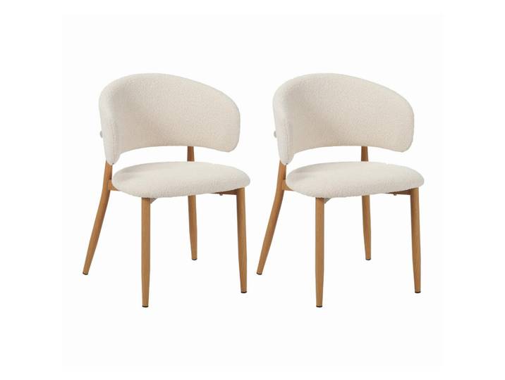 Livetastic Stuhl-Set Yuka Eiche, Elfenbein, Metall, 54x79x54 cm, Esszimmer, Stühle, Esszimmerstühle, Esszimmerstühle-Set