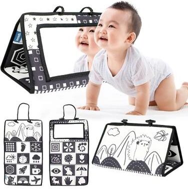Uplift Picks Black And White Newborn Mirror Tummy Time Montessori Sensory Toy b