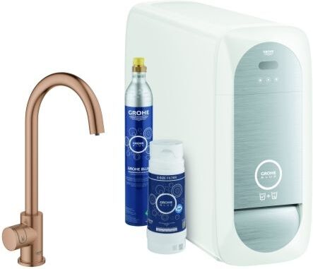 Grohe Blue Home Spültisch-Einhebelmischer 31498DL1 warm sunset gebürstet, Mono-Starter Kit