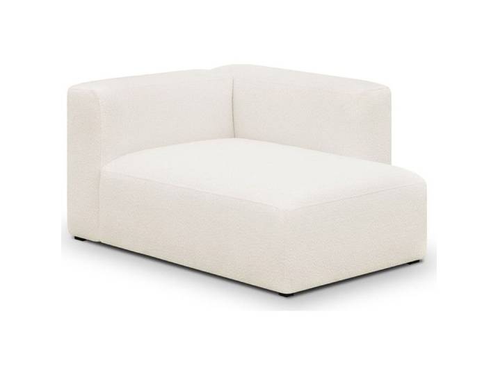 Méridienne d'angle à droite en tissu bouclé beige - Modulo