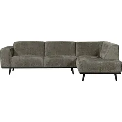 Ecksofa Statement aus Struktursamt, modern und komfortabel, rechts, graugrün Frost