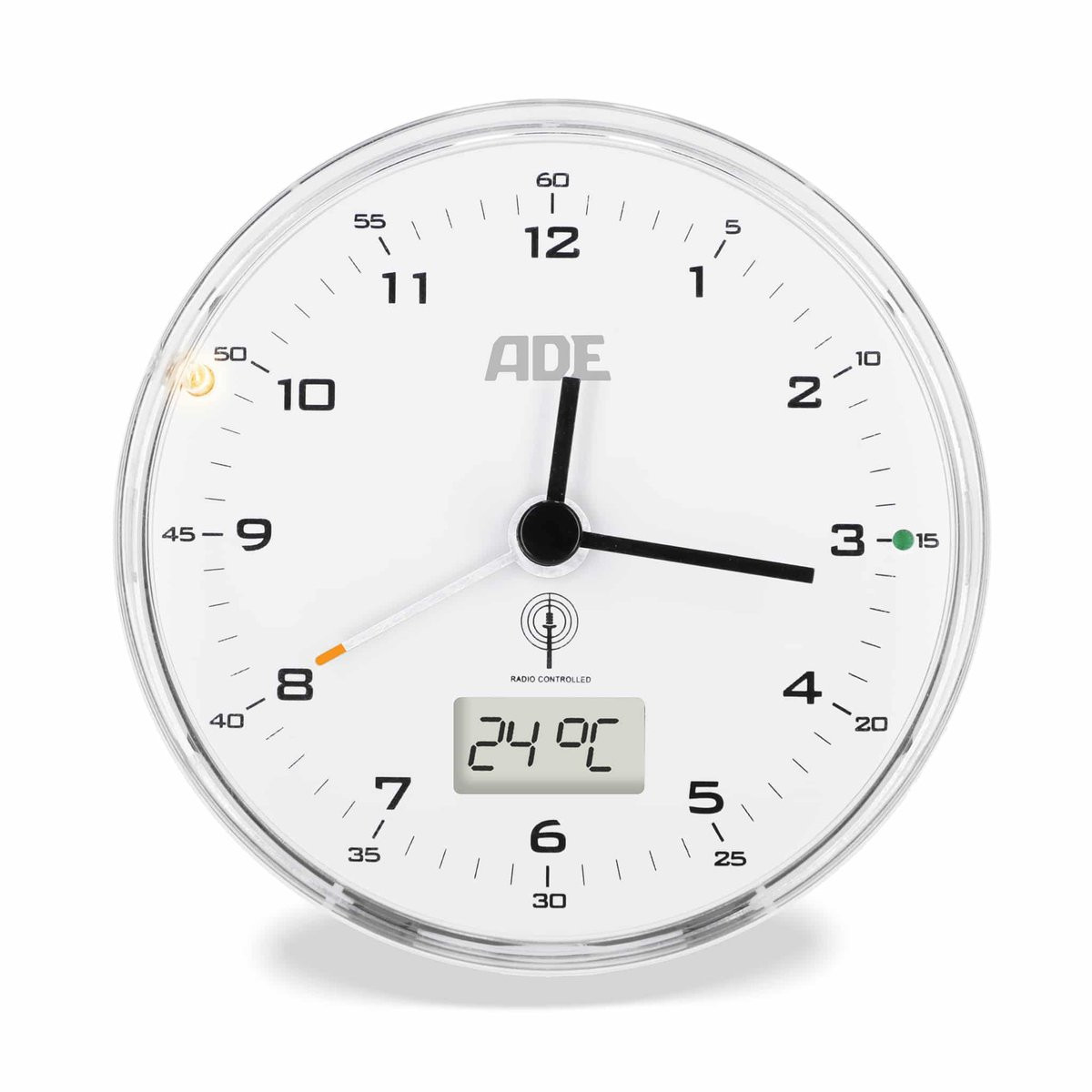 Ade Digitale Alarmklok Wit Fluisterstil - Radiogestuurd - Incl. 1x AAA