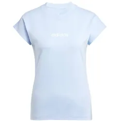 adidas Essentials Linear Cotton T-Shirt Damen - globlu/white - 2X