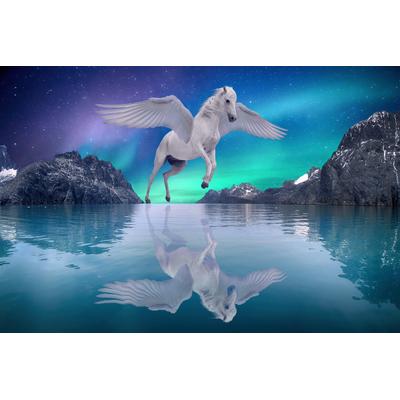 Fototapete PAPERMOON "Pegasus überm Wasser", bunt, B:4m L:2,6m, Vlies, Tapeten