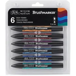 Winsor & Newton, Marker, Brush marker set 6pcs reiche Töne (6x)