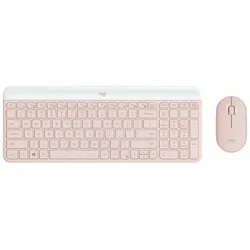 LOGITECH MK470 Slim Wireless Keyboard and Mouse Combo rosa, USB, DE