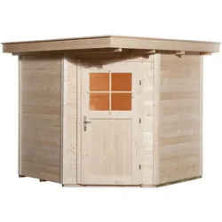Weka 21 mm Gartenhaus 229 Eckhaus -239 x 235 cm-naturbelassen - 50 % Rabatt auf Dacheindeckung