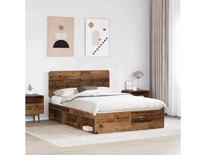 SKTQYQO Bettgestell aus Holz, 140 x 190 cm, Kiefer massiv Rechteckiges Design, klare Linien, moderner Stil, geeignet für jedes Zimmer