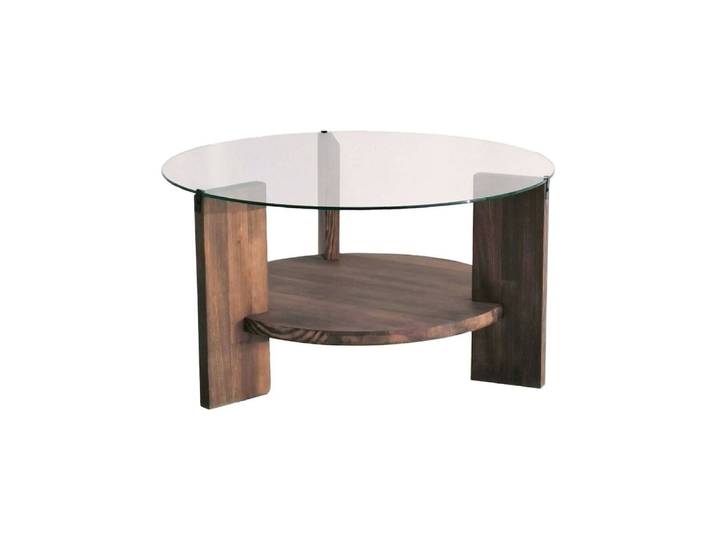 Table basse en bois massif noyer brun
