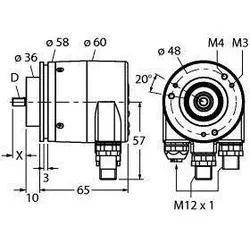 Turck Absoluter Drehgeber RS25S10C9A16BR3M12