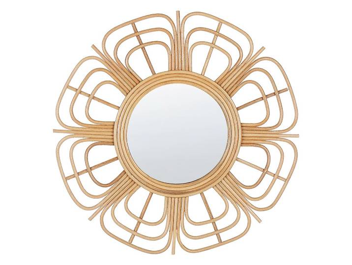 WANDSPIEGEL Rattan natürlich Sonnenform 60 cm Pasaku