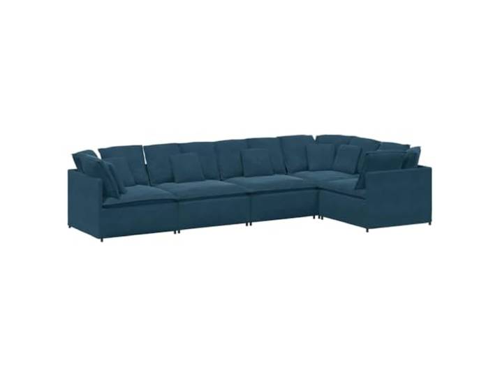 Makastle Modulares Sofa Couch mit Kissen Samt Blau