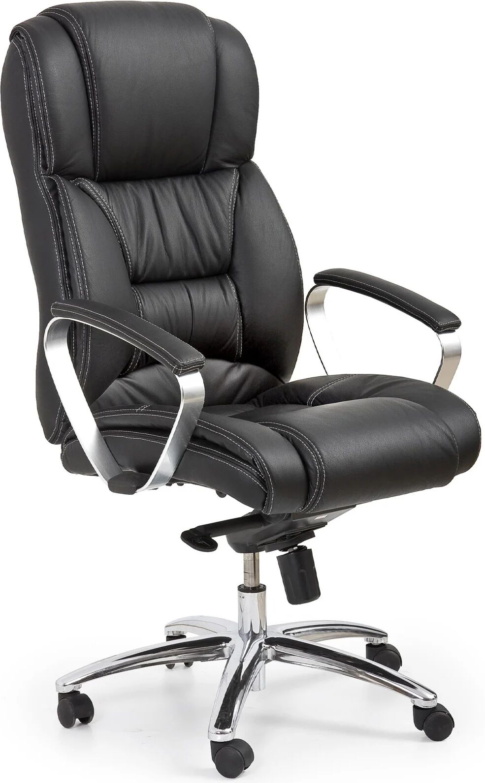 garneroarredamenti Sedia poltrona da ufficio con braccioli in pelle ecopelle nero Jasper