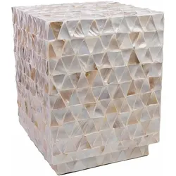 HOCKER aus Holz, beige, 35x45cm
