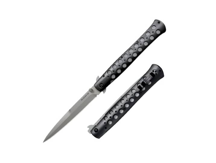 Cold 26B6 Steel, Ti-Lite Linerlock, Klappmesser, Spear Point Klinge, Taschenmesser, Aluminium Griff, Extended Tang, scharfes Messer für Outdoor, Camping, Schnitzen
