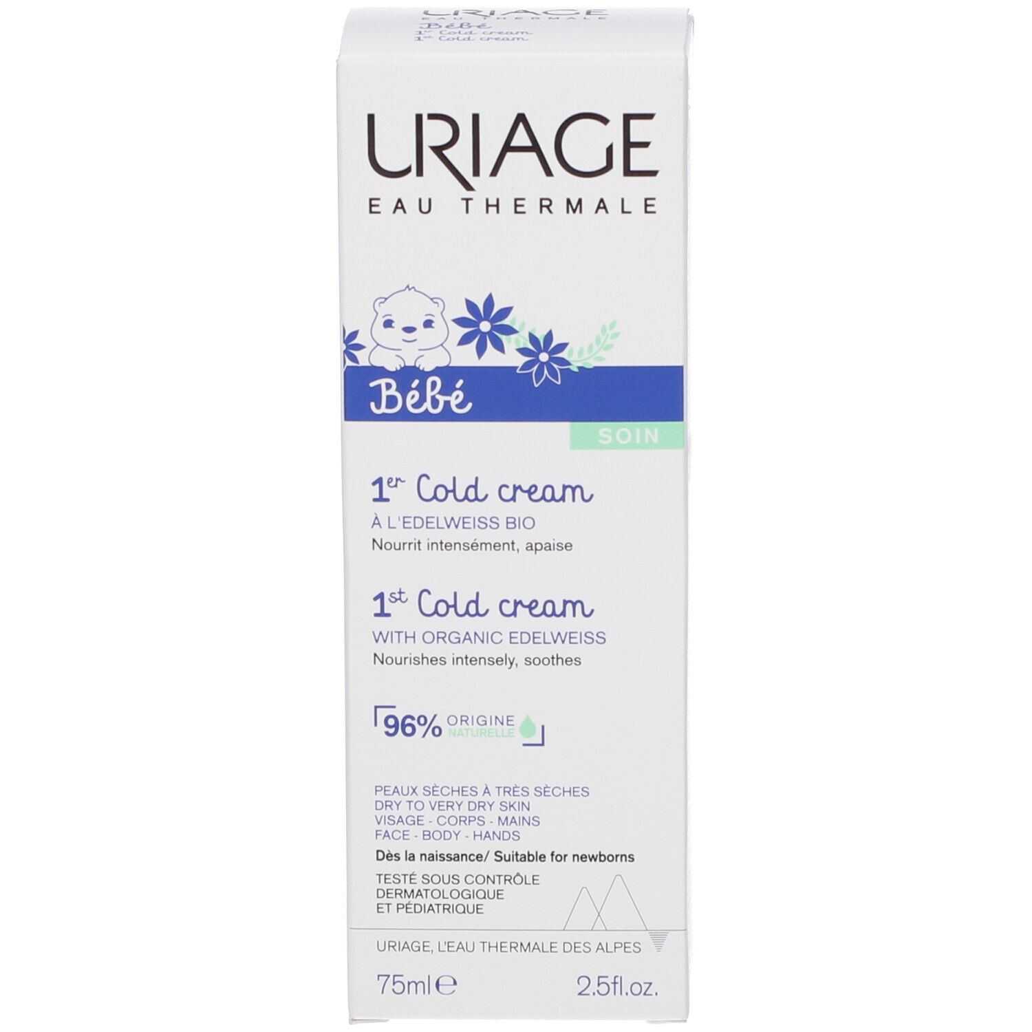 Uriage Baby 1st Cold Cream with Organic Edelweiss Nieuwe Formule 75 ml Creme