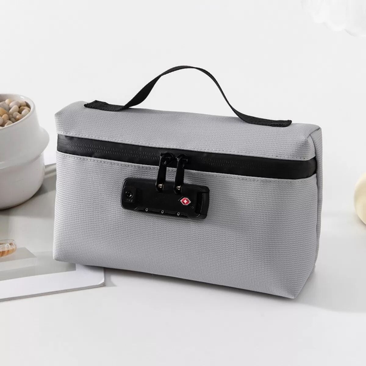 INF Tragbare Zoll-Kombinationsschloss-Tasche - Sicherer Reiseorganizer Grau