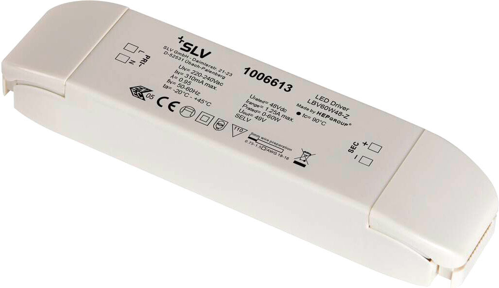 Slv Led Netzteil, 48v 60w Weiß - 3 Phasen Stromschienen 48v